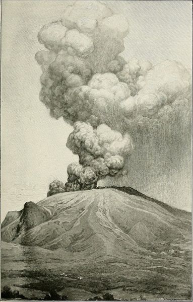 Eruption of Mount Pelée grafika