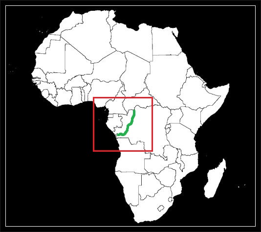 granica Demokratycznej Republiki Konga i Republiki Konga grafika